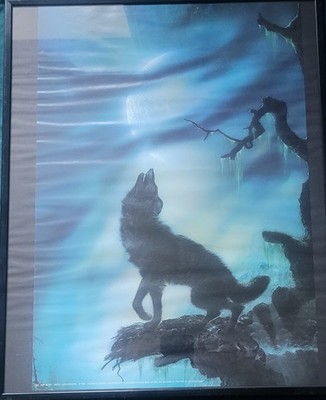 Vintage Cry Wolf Poster Print 7360 Alex Robson -1988 Fantasy Art-Wizard & Genius