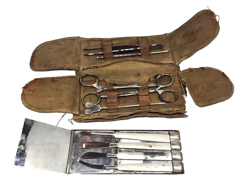 US Military Issue WW2 Era Field Surgical Instrument Kit Minor Surgery Kit