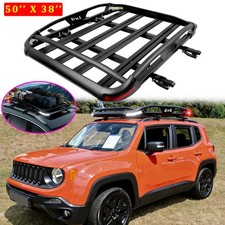 For Jeep Renegade 2015-26 Roof Rack Luggage Cargo Basketcross Bars W Led Light