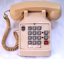 Vintage Radio Shack 43373-ET- 180 Beige Push Button 2 Line Desk Phone W/Manual