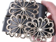 Vintage Native American Tufa Cast Sterling concho belt