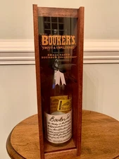 Booker's 2018-03 - Empty Bourbon Bottle, Wooden Box & Card - Unrinsed