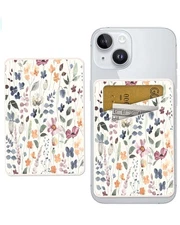 Phone Card Holder - Dual Pocket Leather Wallet, Adhesive Credit Card Holder, ...