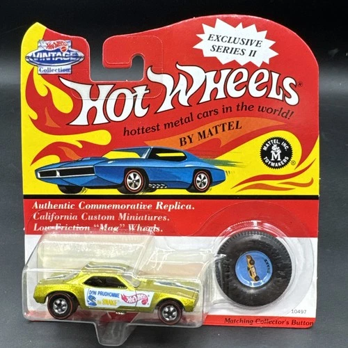 1993 Hot Wheels Vintage Collection w Button GOLD SNAKE Don Prudhomme Series II