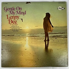Autograph!!! Lenny Dee, LP, EX, Gentle On My Mind, Decca DL-74994
