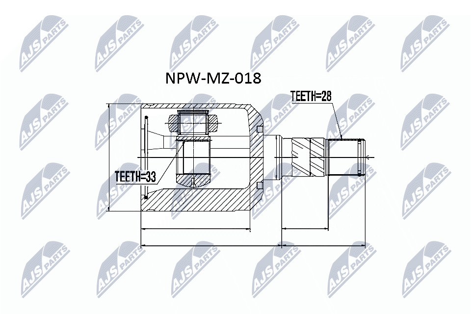 Nty Inner Cv Joint For Mazda 6 Gg/Gy 2.0Tdi 02-05 /Left - Image 4