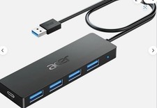 Acer USB Hub 4 Ports, Multiple USB 3.0 Hub, USBA Splitter for Laptop with Typ...