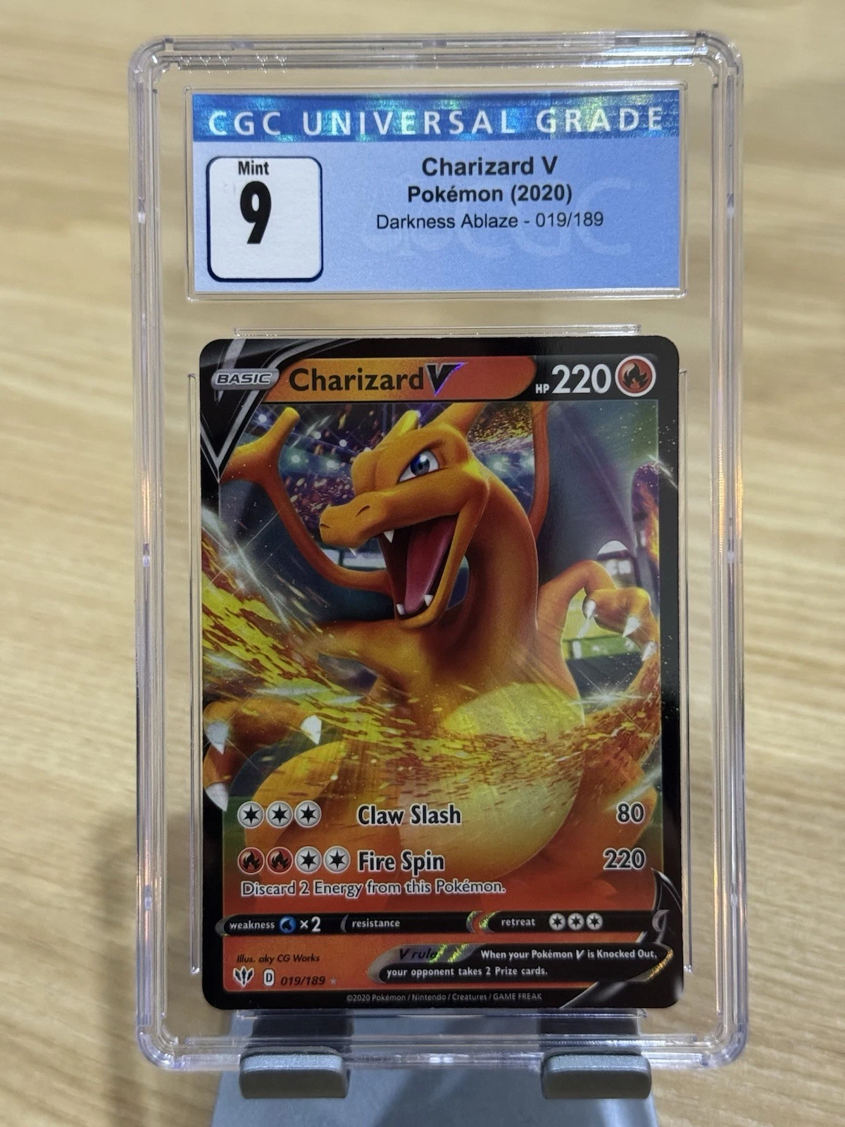 Charizard V Darkness Ablaze 019/189 CGC 9 Old Blue Label Graded Slab