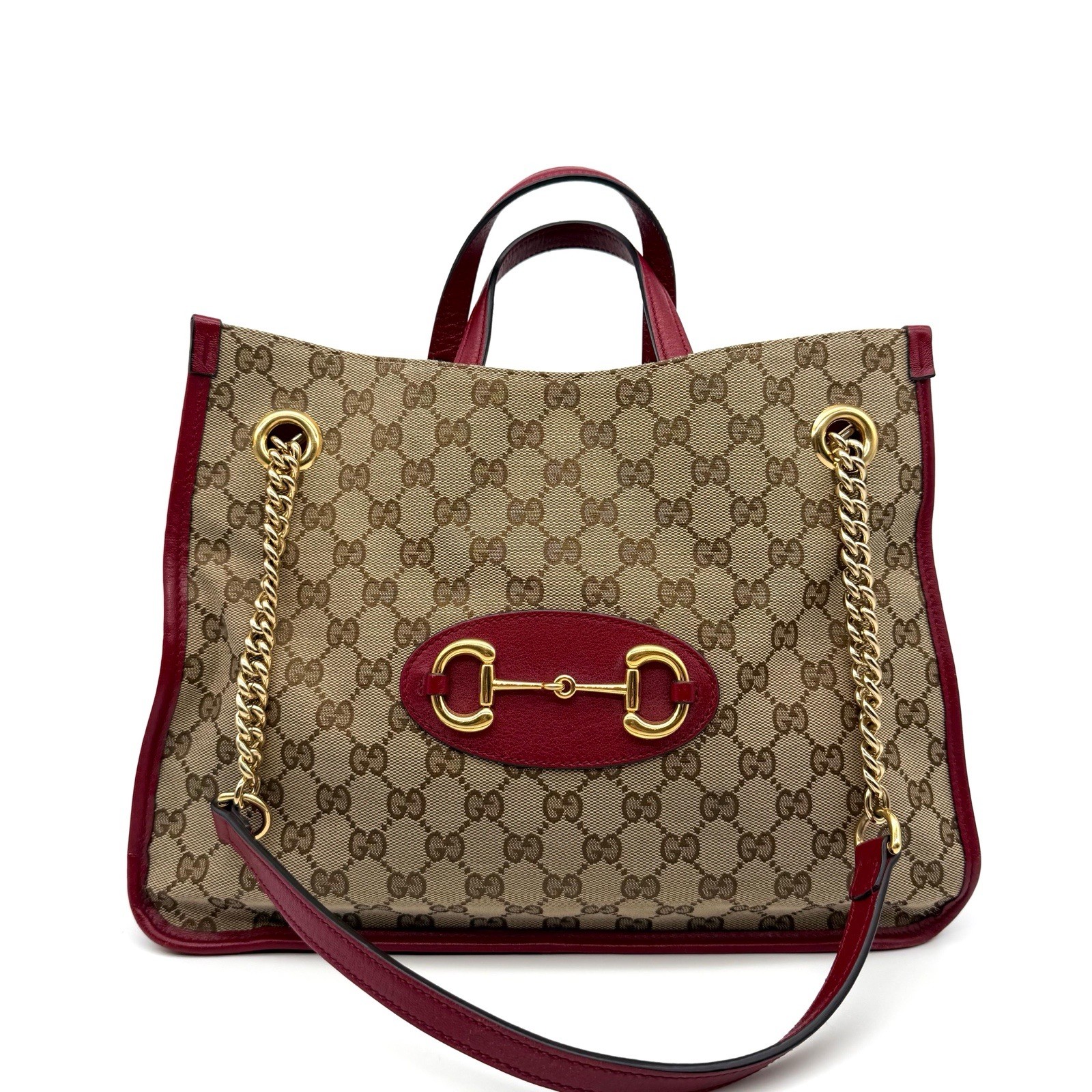 Gucci Medium Horsebit 1955 Tote Bag GG Monogram