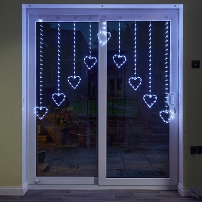 Smart Garden Herz Lichtervorhang 1,2m kaltweiß - Netzbetrieben Deko LED