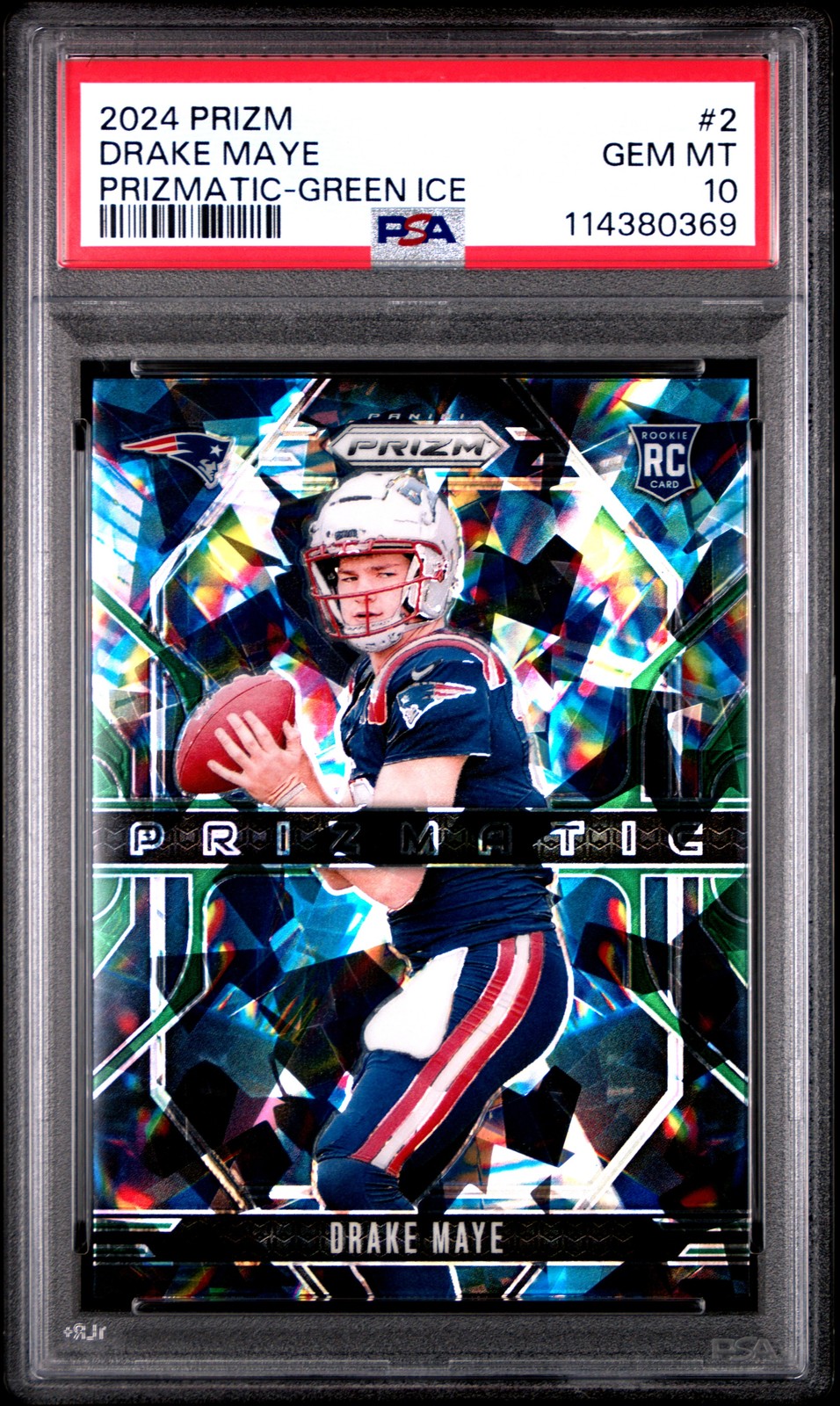 Drake Maye Panini Prizm Prizmatic #2 Green Ice