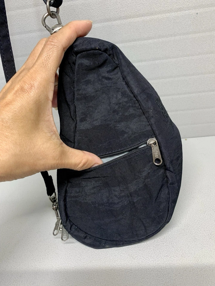 Lindo-AMERIBAG Mini Bandolera Bandolera Bandolera Bolso Espalda Saludable Negro ~ ¡EXCELENTE ESTADO! Foto 3 de 4