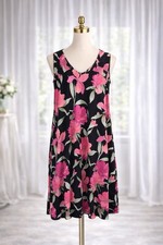New Chicos Dress Size 4 Plus 2XL Sylvan Delight V-Neck Tiered Midi Pink Floral