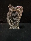 Waterford Crystal Holiday Harp Paperweight 5" Vintage Watermark Signed Ireland