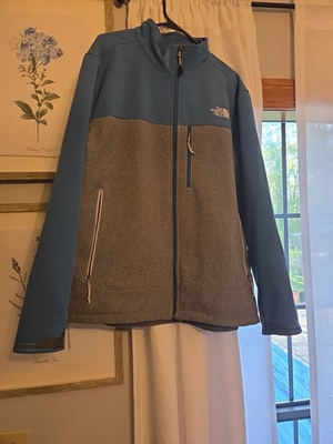 #ad The North FACE Mens Zip Windwall Jacket Size XL Gray amp; Blue $60.00