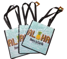 Down To Earth Aloha Hawaii Shopping Reusable Tote Bag Grocery Groceries 3pc Set