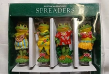 Boston Warehouse Hula Frog Butter Cheese Spreaders Set of 4 1998 