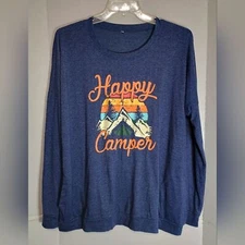 Happy Camper Women's Long Sleeve T-shirt Size XXL