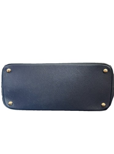 Prada 1BA786 Large Saffiano Lux Women's Tote Bag Navy Blue Siler Hardware - Picture 5 of 6