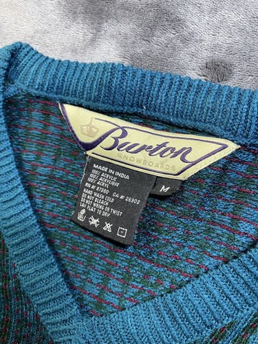 Vintage 1990er Jahre Burton Snowboards M Pullover Ski Grandpa Core - Bild 2 von 5
