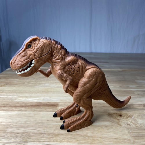 Tyrannosaurus TRex Brown Toy Dinosaur Roars Eyes Light Up Jurassic Park Dragon-i