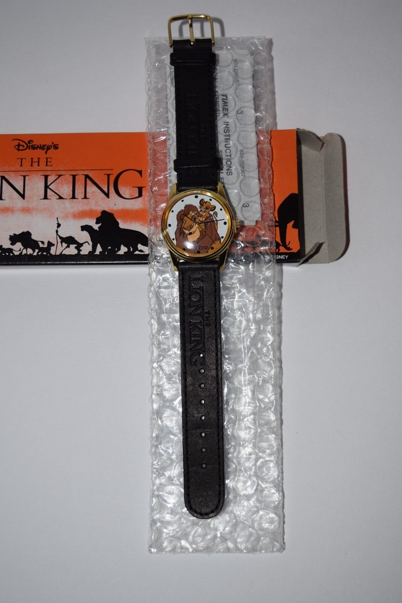 1994 Timex Disney Watch The Lion King Mufasa Simba 31mm Leather 