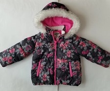 OshKosh Bgosh Puffer Jacket Parka Girls 4T Faux Fur Hood Full Zip