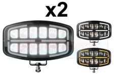 2x Rectangular Oval LED Driving Spot Lights Lamp White / Amber DRL light Jumbo