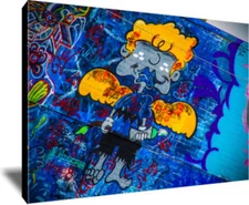Brooklyn Graffiti Original Handmade Framed Wrapped Canvas Giclee Urban Art 24x36