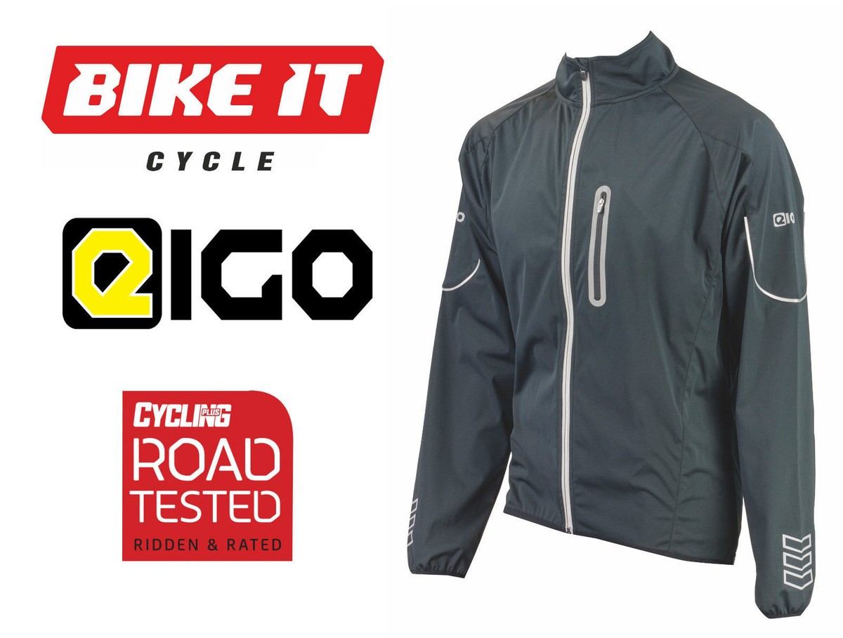 Giacca Da Ciclismo Eigo MISTRAL Nera - Antivento, Impermeabile, Alta Visibilit&agrave; Per Uomo MTB E Strada