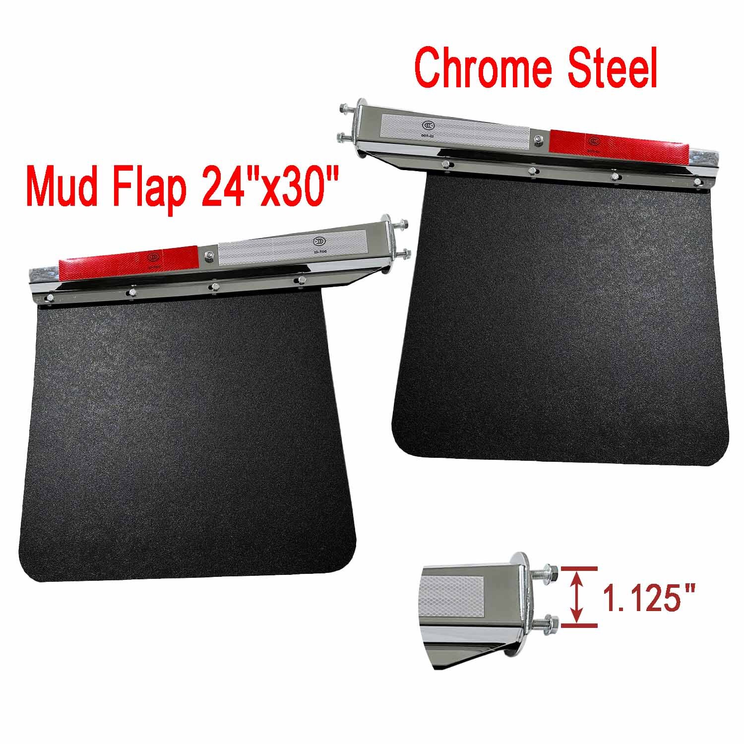 Chrome Steel Mud Flap Hangers 1.125