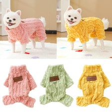 Fleece Small Dog Jumpsuit Pajamas Winter Clothes Warm Pet Puppy Solid Pullover