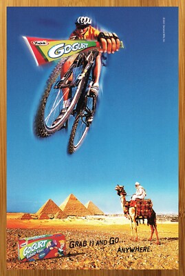 2001 Go-Gurt Print Ad/Poster Mountain Bike Egypt Pyramids Food Pop Art 00s Kids