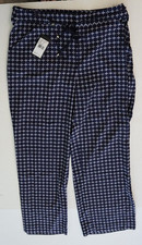 Adrianna Papell 11CP35010 Women's Sz L Indigo TL Print Casual Pants 99