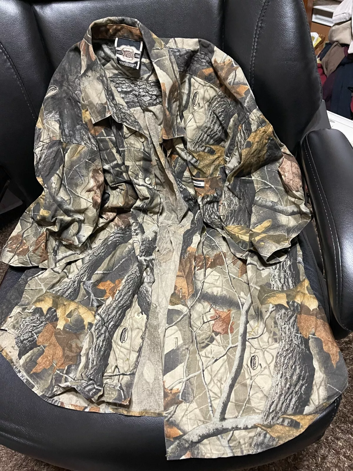 Chemise homme Winchester Supreme en coton boutonnée manches courtes camouflage taille LRG