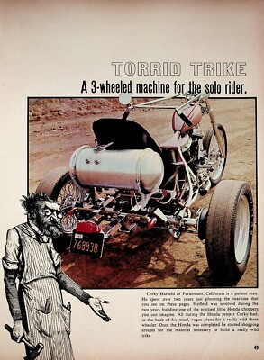 1969 Paramount CA 3-Wheeler Torrid Trike - 3-Page Vintage Motorcycle Article