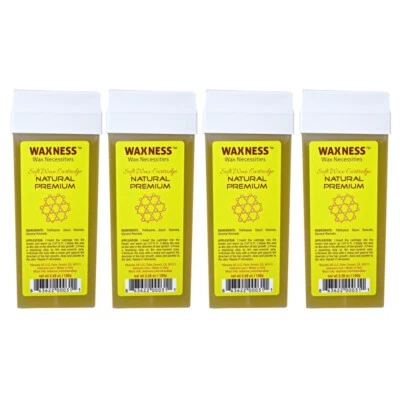 Waxness Wax Necessities Natural Premium Soft Wax Cartridge 3.38oz 100g Pack of 4