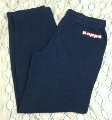 Kappa Sweatpants Lounge Pants Navy Blue Red White Spellout Logo Size XL