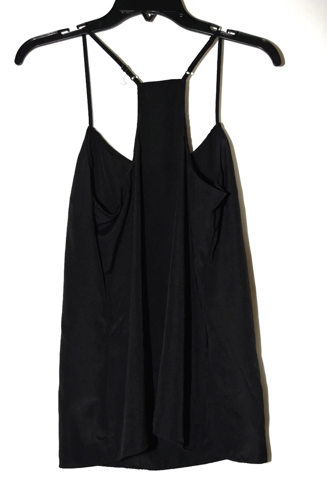 Camiseta sin mangas J.Crew negra transparente con correas ajustables espalda deportiva para mujer talla 6 Foto 3 de 4