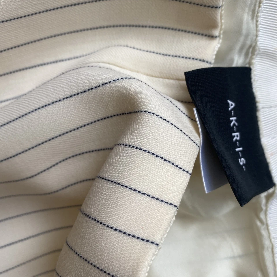 Akris кремовый и черный в тонкую полоску костюм комплект W размер 8 винтажный 90-х Y2K. как есть - Изображение 4 из 4