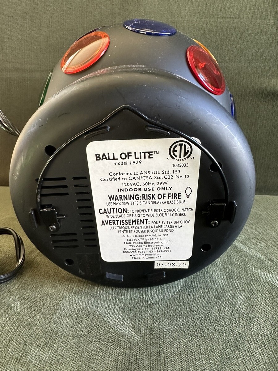 Lite F/X Big Ball of Lite DJ Disco Dance Multicolor Rotating Light