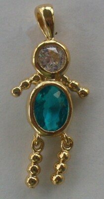 DECEMBER 24k GOLD FILLED BOY BIRTHSTONE BRAT /KID BABY CHARM