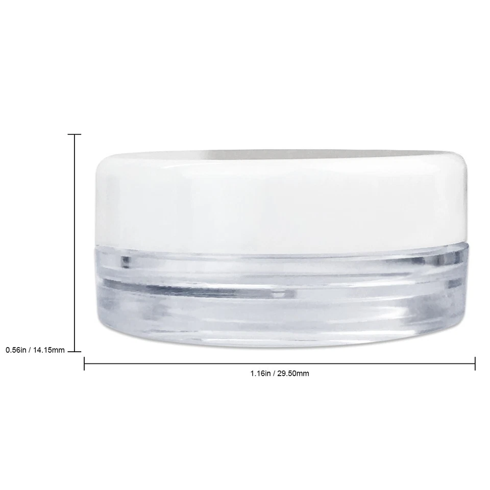 1000 Pieces 3 Gram/3ML White Plastic Makeup Cosmetic Salve Sample Jar Containers - Image 3 of 4
