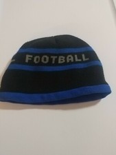 Youth Football blue black beanie