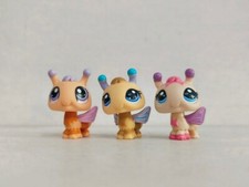 Lote de 3 piezas figura Littlest Pet Shop abeja amarilla #1307#1408#2089 nuevo juguete LPS