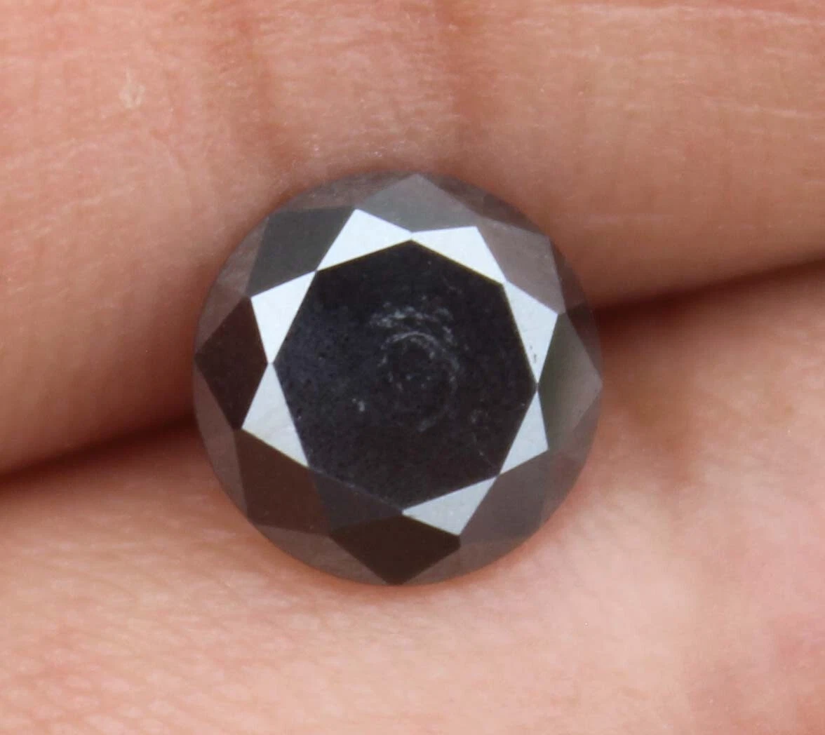 1.45 Ct Loose Natural Black Diamond Excellent Cut Quality AAA