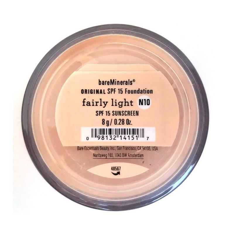 N10 Powder BareMINERALS ORIGINAL FOUNDATION FAIRLY LIGHT (N10) NEW MINERAL POWDER ...