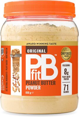 PBfit Erdnussbutter Pulver 87% weniger Fett, proteinreich, glutenfrei natürlich 850g