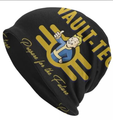 Fallout Shelter Vault Boy Black Beanie Hat Cap Vault Dweller New Vegas Tech