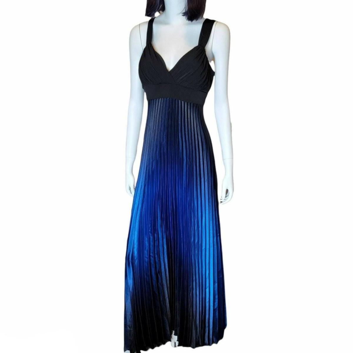 knee length dresses for ladies SUNSET PLEATED OMBRE MAXI DRESS – AKIRA main image 1